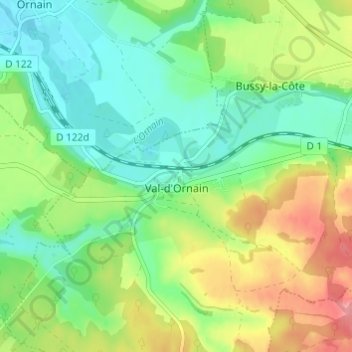 Mussey地形图、海拔、地势