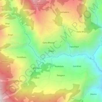 Phalat地形图、海拔、地势