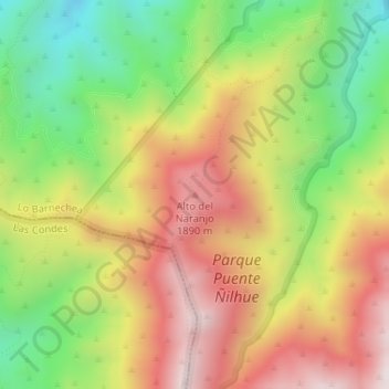 Alto del Naranjo地形图、海拔、地势