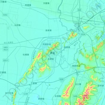 萧县地形图、海拔、地势