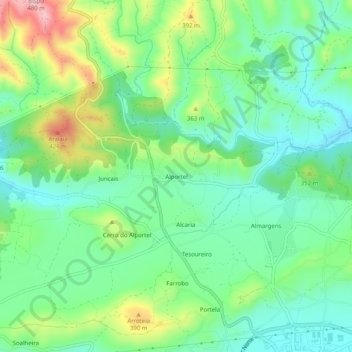 Alportel地形图、海拔、地势