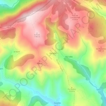 Biscarbó地形图、海拔、地势