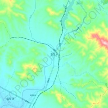 皇后乡地形图、海拔、地势