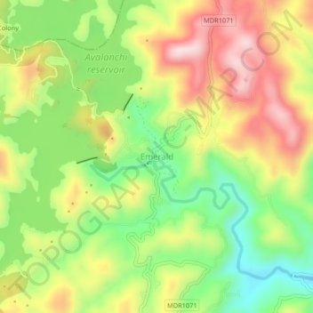 Emerald地形图、海拔、地势