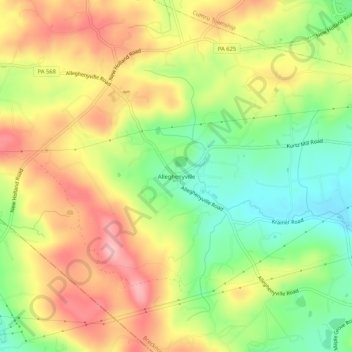 Alleghenyville地形图、海拔、地势