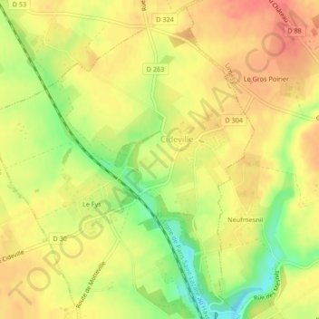 Le Mont Pincon地形图、海拔、地势