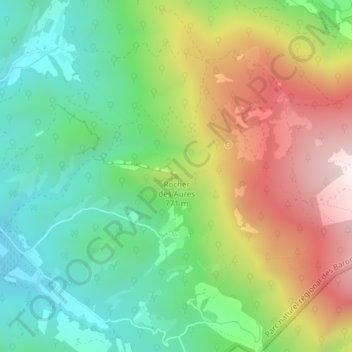 Rocher des Aures地形图、海拔、地势