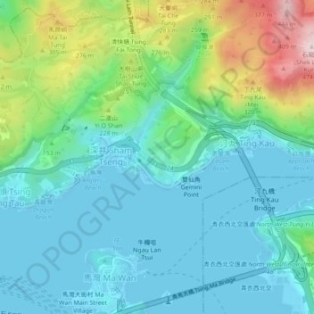 深井東村地形图、海拔、地势