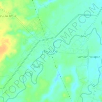 Tinggi Raja地形图、海拔、地势