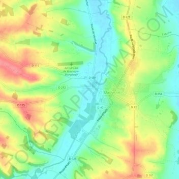 La Chaussée地形图、海拔、地势