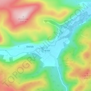 Ramseycleuch地形图、海拔、地势