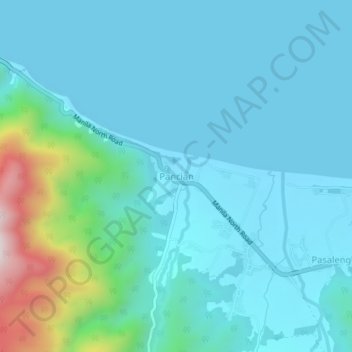 Pancian地形图、海拔、地势