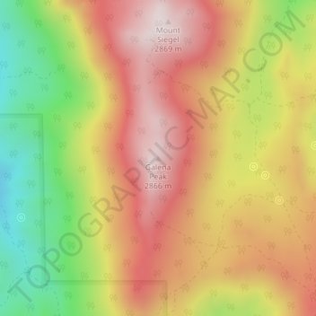Galena Peak地形图、海拔、地势