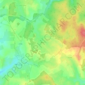 Mouas地形图、海拔、地势
