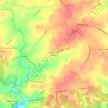 Sweet Grass Meadow地形图、海拔、地势