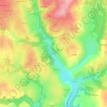 La Hire地形图、海拔、地势
