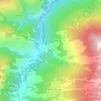 Solomiac地形图、海拔、地势