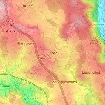 Eglsee地形图、海拔、地势