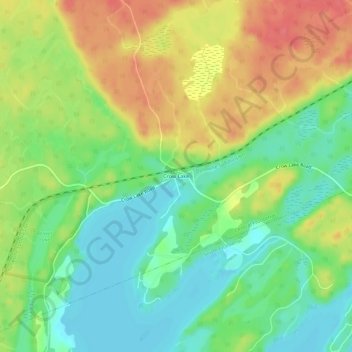 Crow Lake地形图、海拔、地势