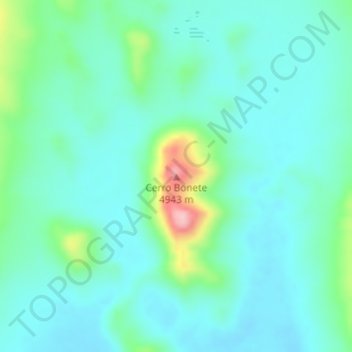 Cerro Bonete地形图、海拔、地势