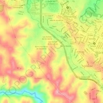 Vereda de Torres地形图、海拔、地势