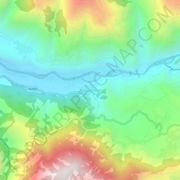Rukumkot地形图、海拔、地势
