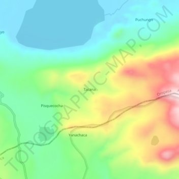 Tacana地形图、海拔、地势