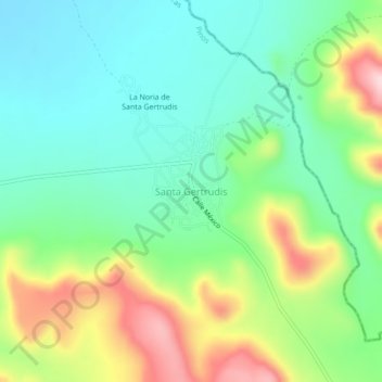 Santa Gertrudis地形图、海拔、地势