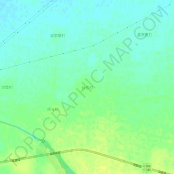 谷恋村地形图、海拔、地势