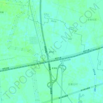 连沿庄地形图、海拔、地势