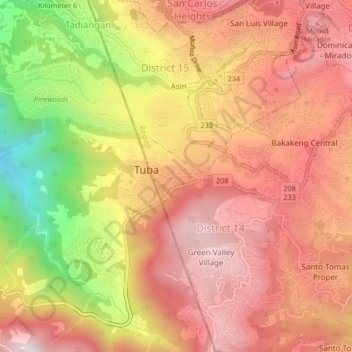 Poblacion地形图、海拔、地势