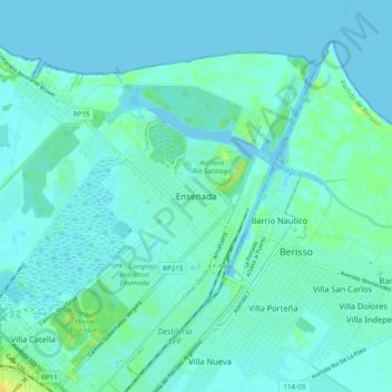 Ensenada地形图、海拔、地势