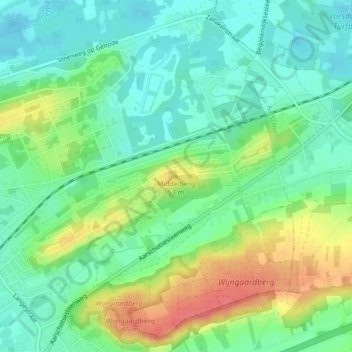 Middelberg地形图、海拔、地势