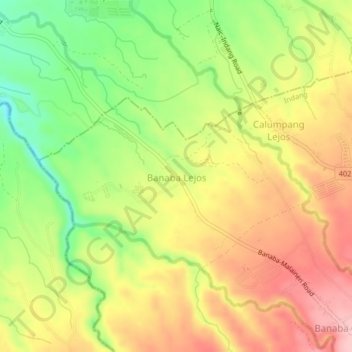 Banaba Lejos地形图、海拔、地势