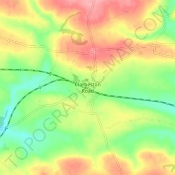 Clarbeston Road地形图、海拔、地势