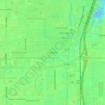 Kingsland地形图、海拔、地势