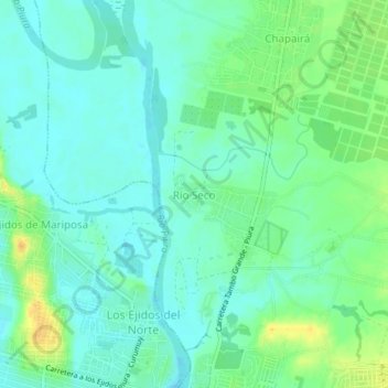 Río Seco地形图、海拔、地势