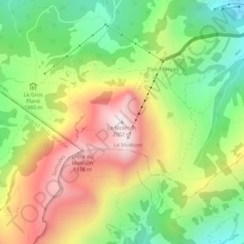 Le Moléson地形图、海拔、地势