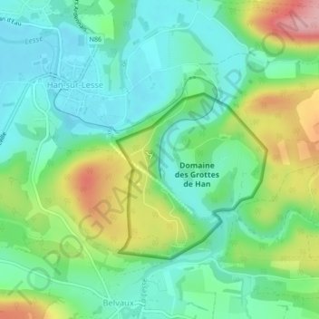 Trou au Salpêtre (Grottes de Han)地形图、海拔、地势