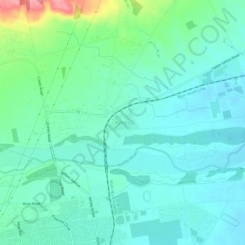 Ashley地形图、海拔、地势