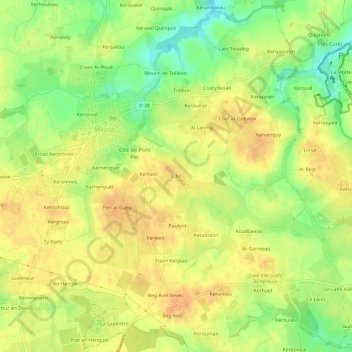 L'Ile地形图、海拔、地势