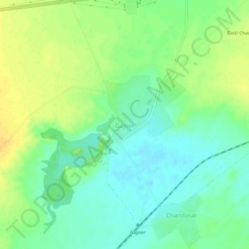 Gajner地形图、海拔、地势