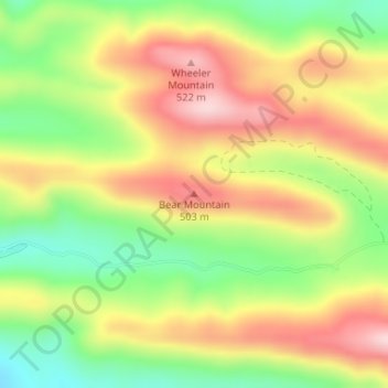 Bear Mountain地形图、海拔、地势
