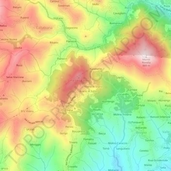 Piana地形图、海拔、地势