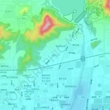 朝凤村地形图、海拔、地势