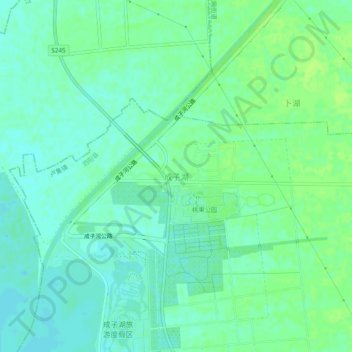 成子湖地形图、海拔、地势