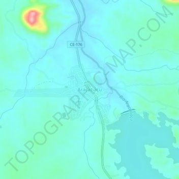 Aracatiaçu地形图、海拔、地势