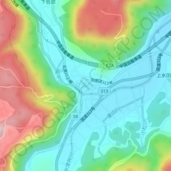 北房地形图、海拔、地势