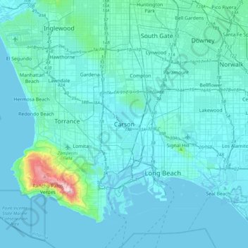 Carson地形图、海拔、地势
