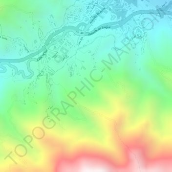 Boqueron地形图、海拔、地势